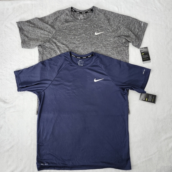 Nike Other - NIKE Dri-Fit UV Protection Set of 2 Nike Mens Grey Navy Blue Shirts Size XL NEW